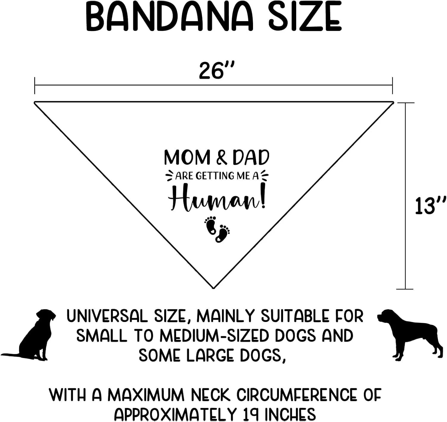 دستمال گردن سگ با طرح "مامان و بابا دارند یک انسان برای من می گیرند!" دستمال گردن سگ در حال آموزش، روسری مثلثی حیوانات خانگی برای سگ ها، اعلام بارداری سگ، اعلام بارداری من باردار هستم