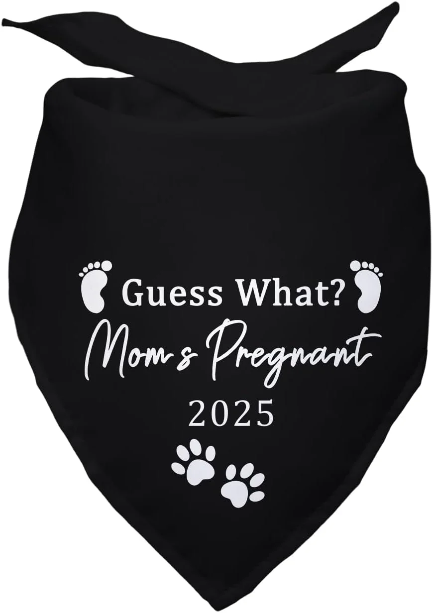 دستمال گردن سگ با طرح "حدس بزن مامان بارداره ۲۰۲۵"، دستمال سر خنده دار حیوانات خانگی، مناسب اعلام بارداری، دکوراسیون عکاسی و لوازم جانبی حیوانات خانگی برای دوستداران سگ