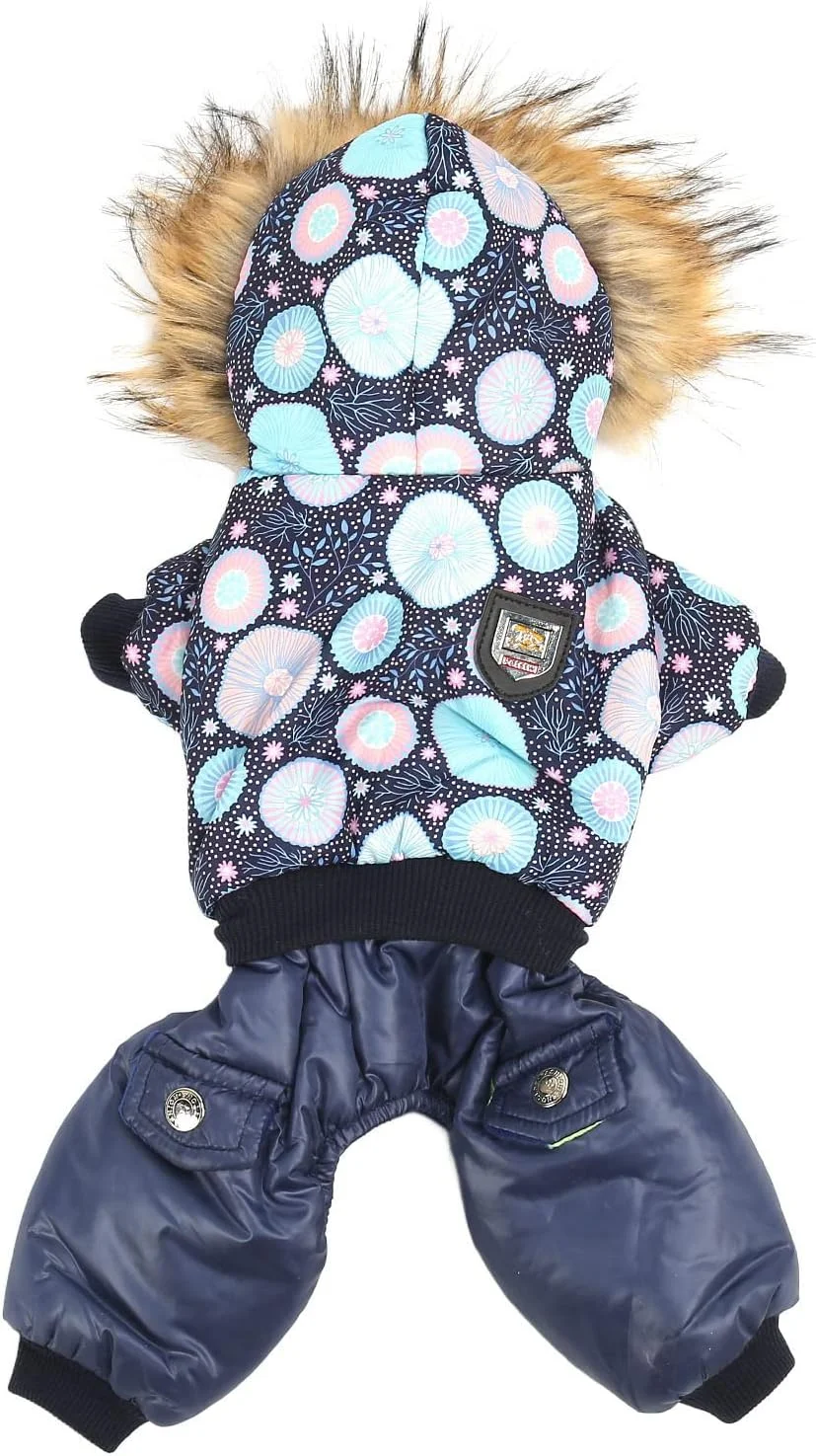 کاپشن زمستانی سگ با کلاه گرم - مناسب برای سگ های کوچک و متوسط، جنس عالی برای فعالیت های داخلی و خارجی (S)