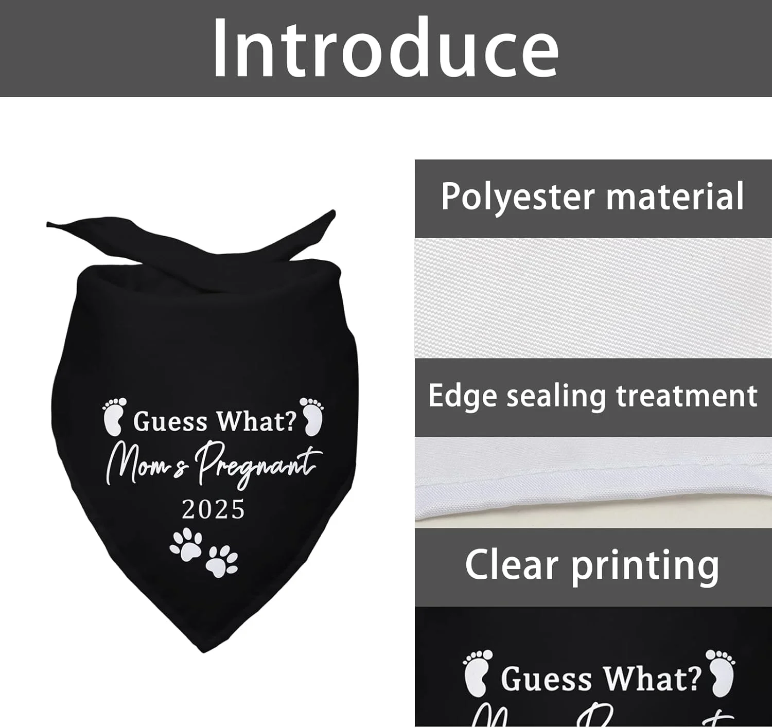 دستمال گردن سگ با طرح "حدس بزن مامان بارداره ۲۰۲۵"، دستمال سر خنده دار حیوانات خانگی، مناسب اعلام بارداری، دکوراسیون عکاسی و لوازم جانبی حیوانات خانگی برای دوستداران سگ