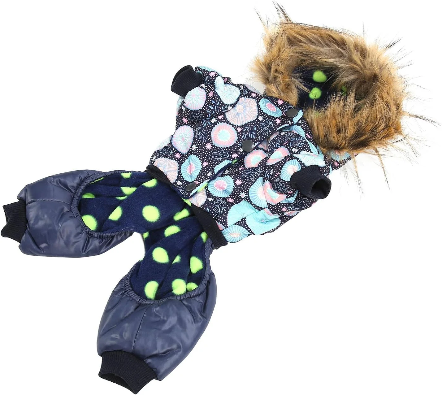 کاپشن زمستانی سگ با کلاه گرم - مناسب برای سگ های کوچک و متوسط، جنس عالی برای فعالیت های داخلی و خارجی (L)