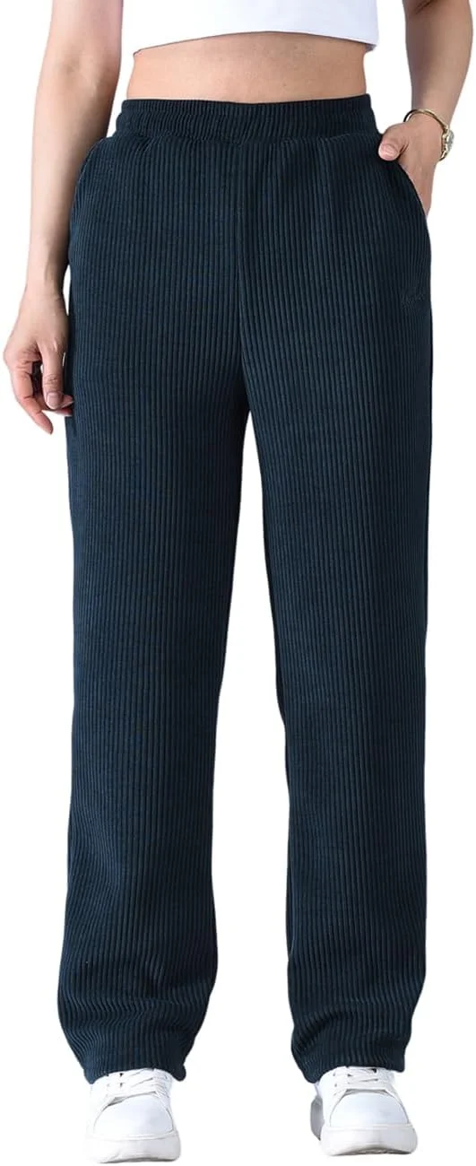 شلوار زنانه زولی، فاق بلند، راسته، بند دار، مخمل کبریتی درشت، سبز بطری، سایز S