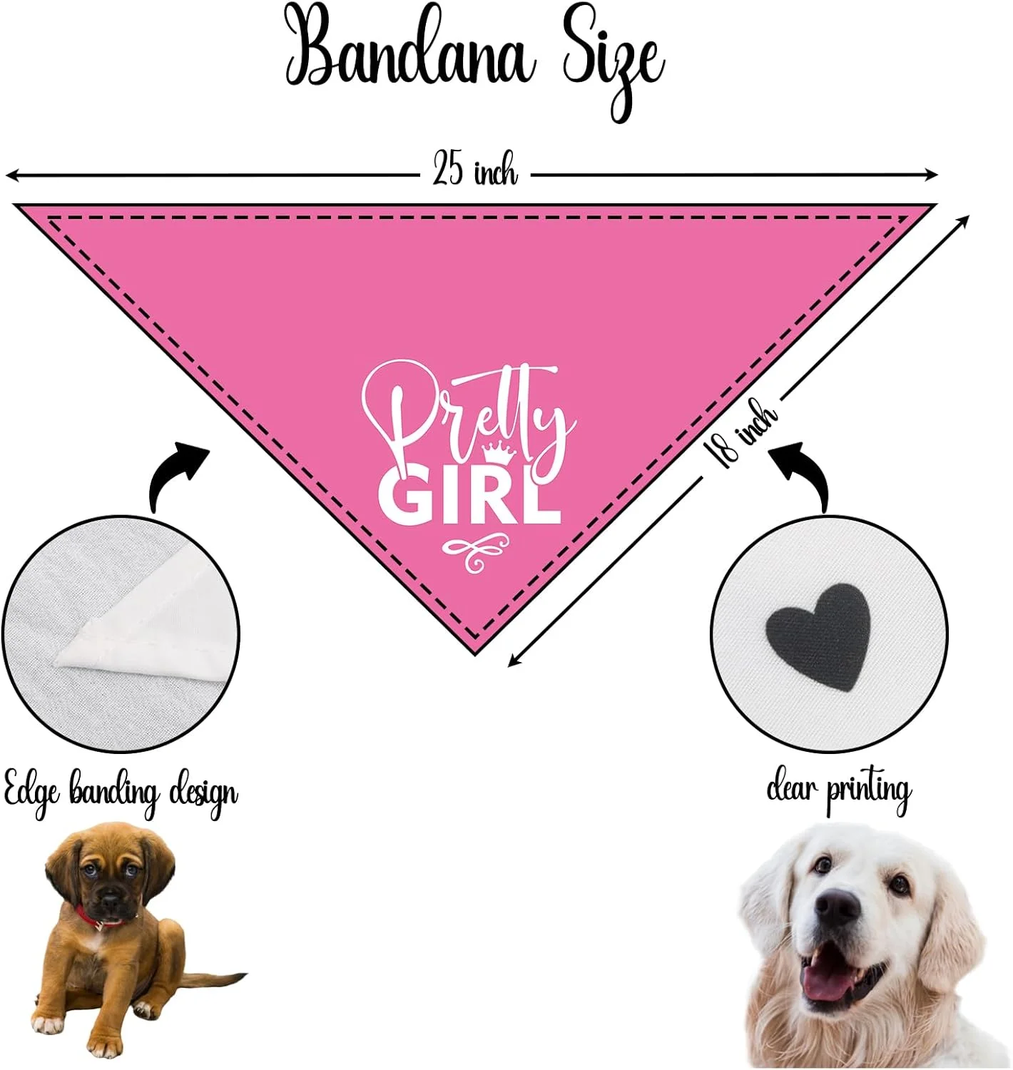 دستمال گردن سگ دخترانه زیبا، دستمال گردن تولد سگ، صورتی خنده دار، لوازم جانبی حیوانات خانگی برای هدیه دوستداران حیوانات خانگی، روسری برای سگ ها و گربه های کوچک و متوسط