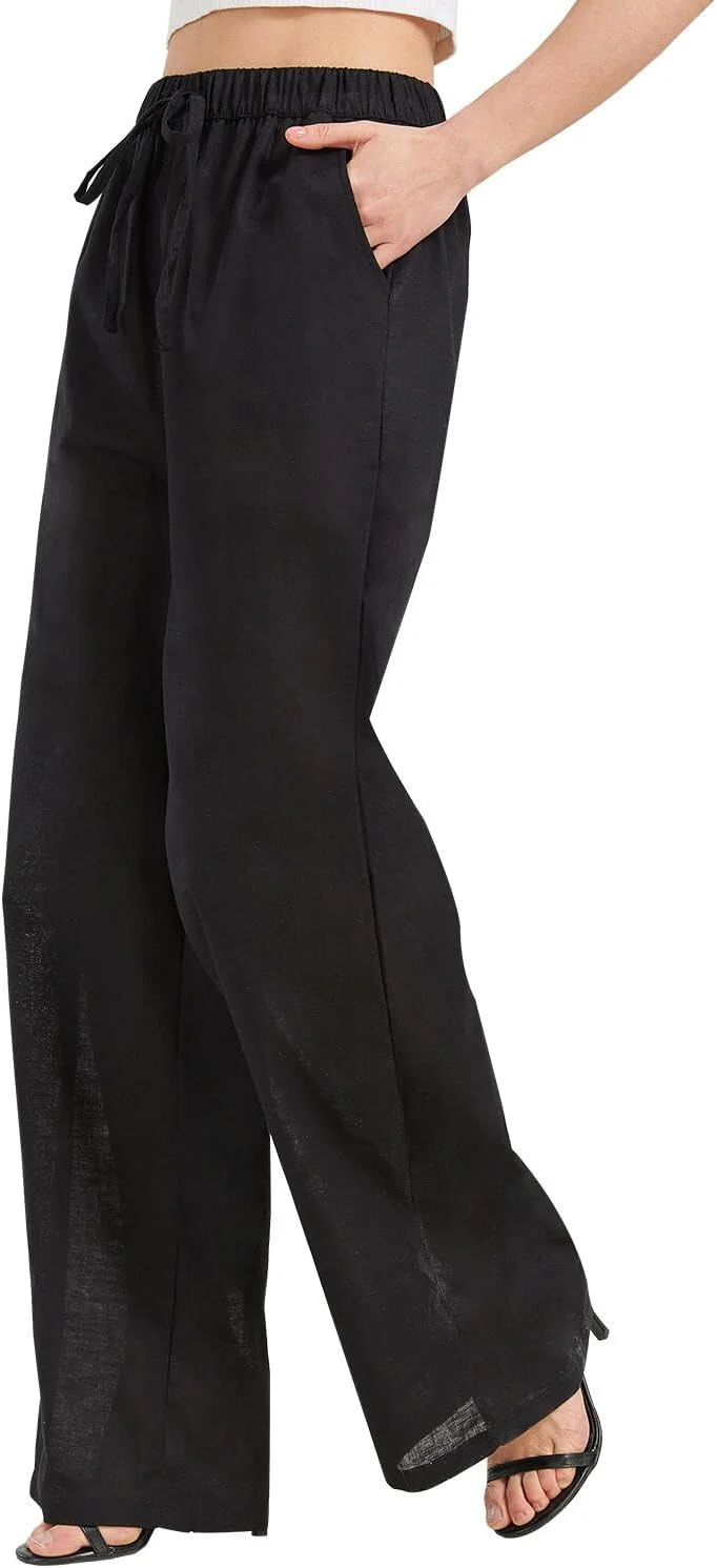 شلوار لینن بلند زنانه زیلیوو، شلوار پالازو لینن با قد بلند، شلوار تابستانی سبک وزن کمر بلند زنانه