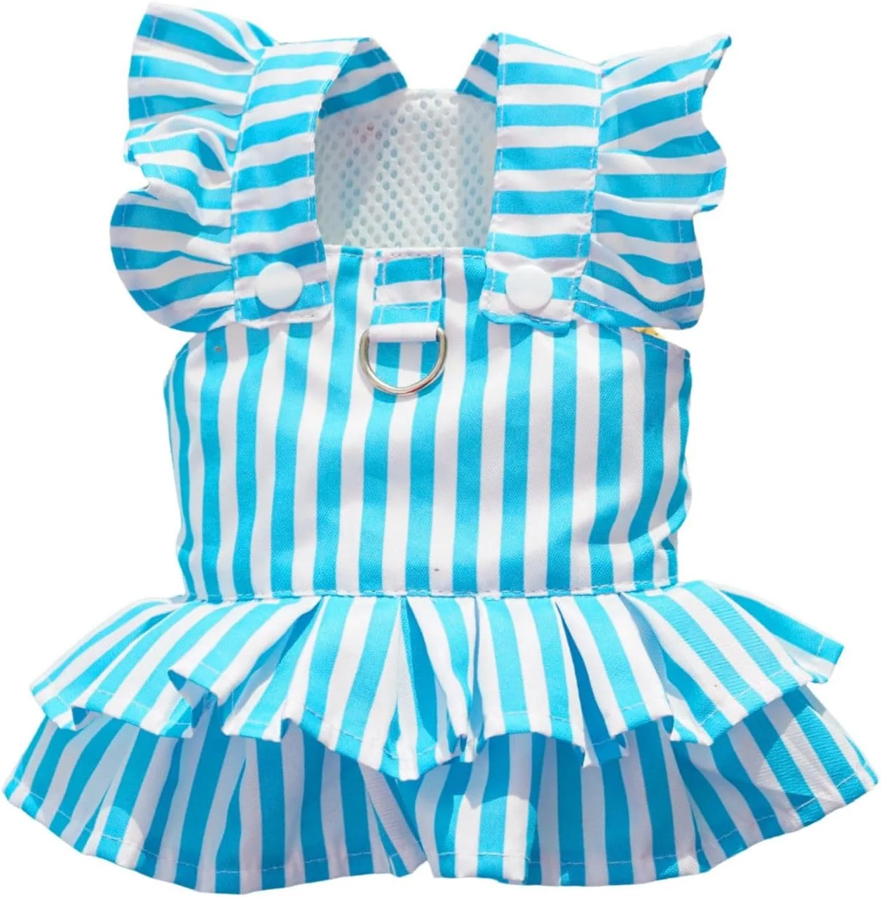 لباس سگ دخترانه برای سگ های کوچک و متوسط، دامن راه راه سگ پرنسس تابستانی برای لباس سگ چیواوا یورکی_2XL (راه راه آبی)