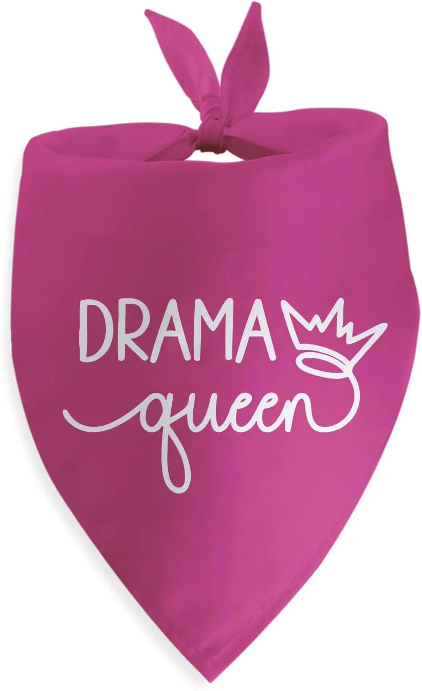 دستمال گردن سگ با طرح ملکه صحنه، هدیه تولد خنده دار برای سگ ها، دستمال گردن صورتی برای سگ های بزرگ، متوسط و کوچک، اکسسوری شال حیوانات خانگی، هدیه تولد توله سگ