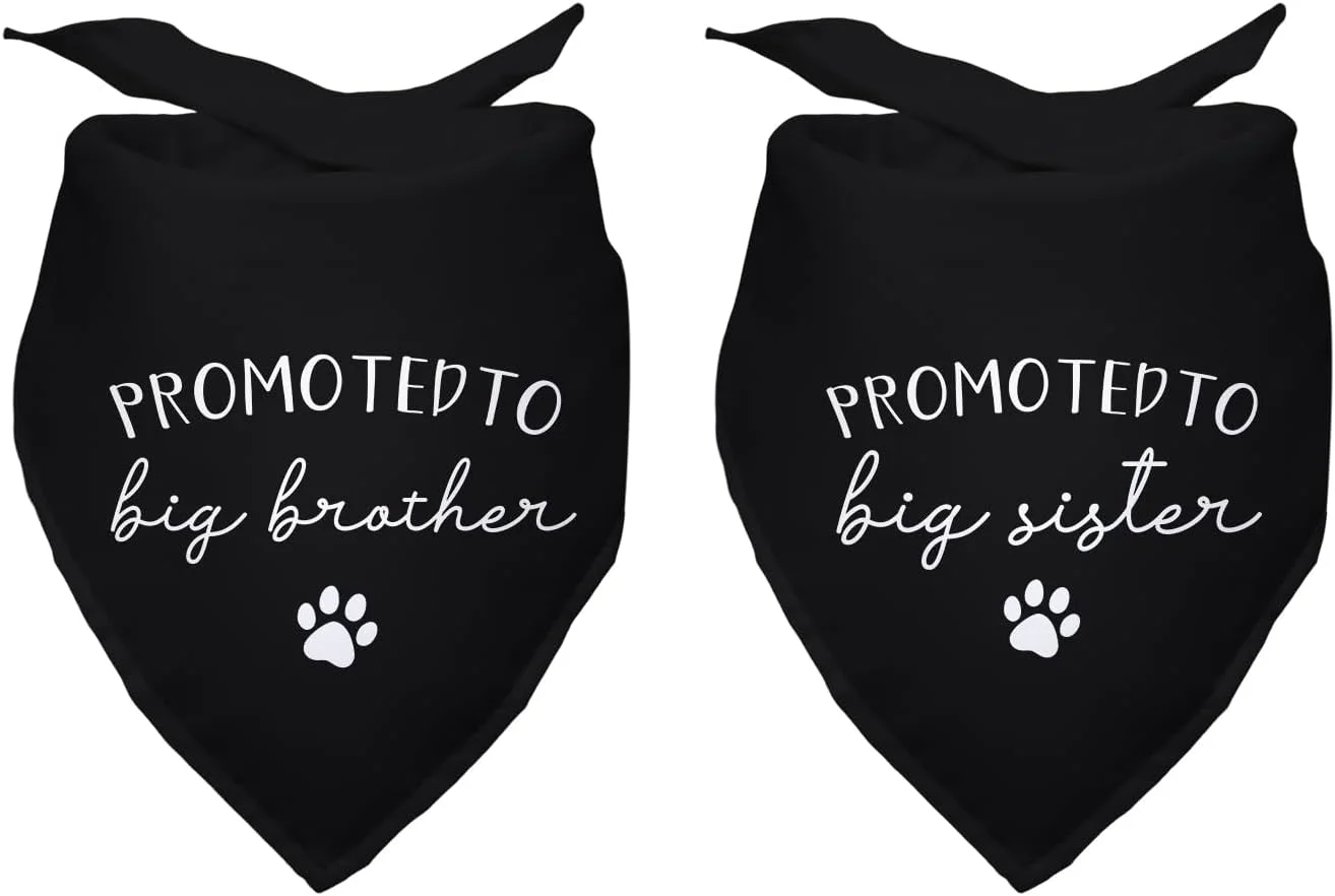 دستمال سر سگ و گربه با طرح خواهر/برادر بزرگتر، مناسب جشن تولد و عکاسی، بسته 2 عددی