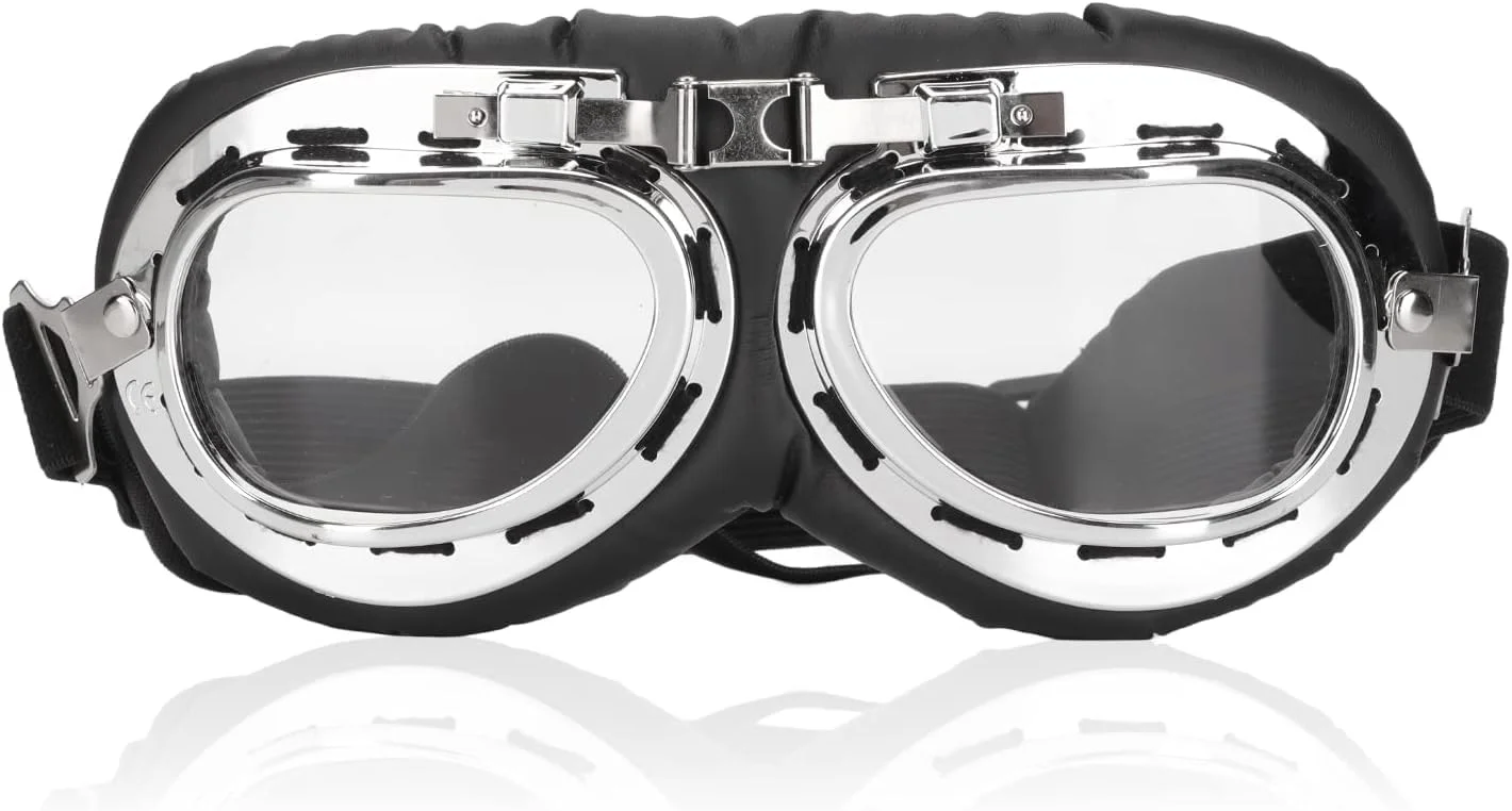 عینک محافظ چشم سگ، محافظت در برابر اشعه ماوراء بنفش، ضد باد، ضد گرد و غبار، عینک حیوانات خانگی با بند الاستیک قابل تنظیم، عینک حیوانات خانگی با فریم تاشو و بند الاستیک برای سگ های بزرگ و متوسط (شفاف، سایز واحد)