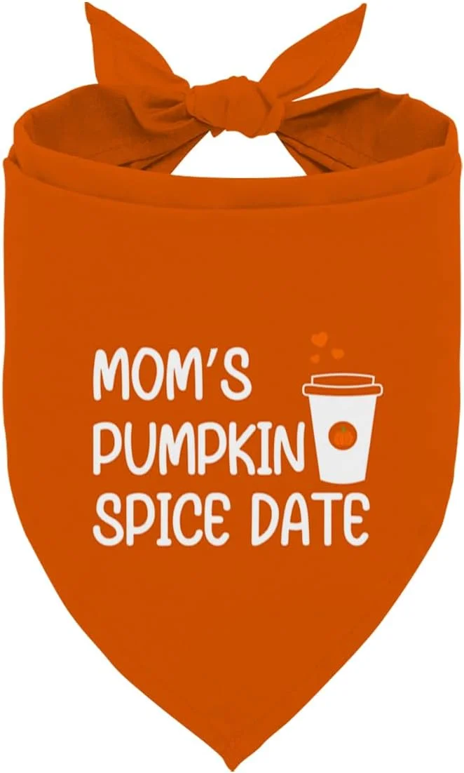 دستمال گردن سگ با طرح کدو تنبل و ادویه مخصوص مادر، دستمال گردن نارنجی سگ برای سگ های کوچک و متوسط، هدیه های شیک برای حیوانات خانگی