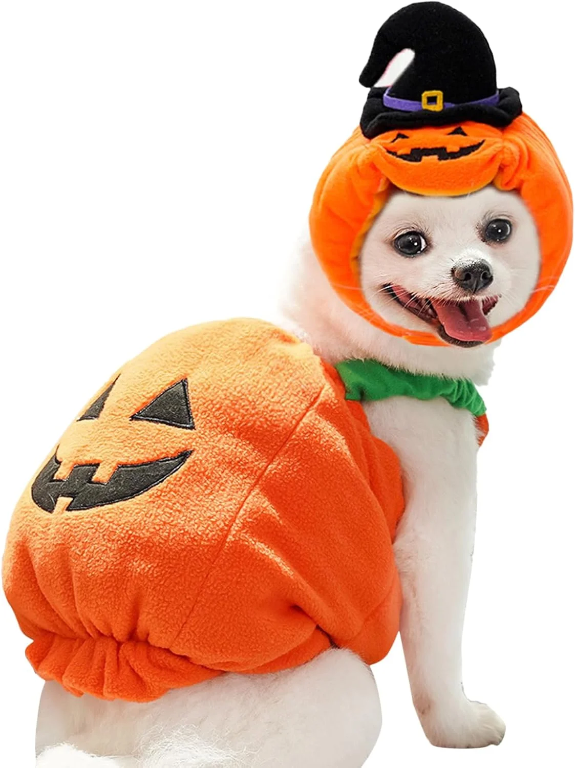 لباس سگ طرح کدو تنبل، کلاه توله سگ کدو تنبلی | لباس گرم و نرم سگ برای مهمانی های پاییزی زمستانی با تم هالووین، پیاده روی های روزانه و عکاسی