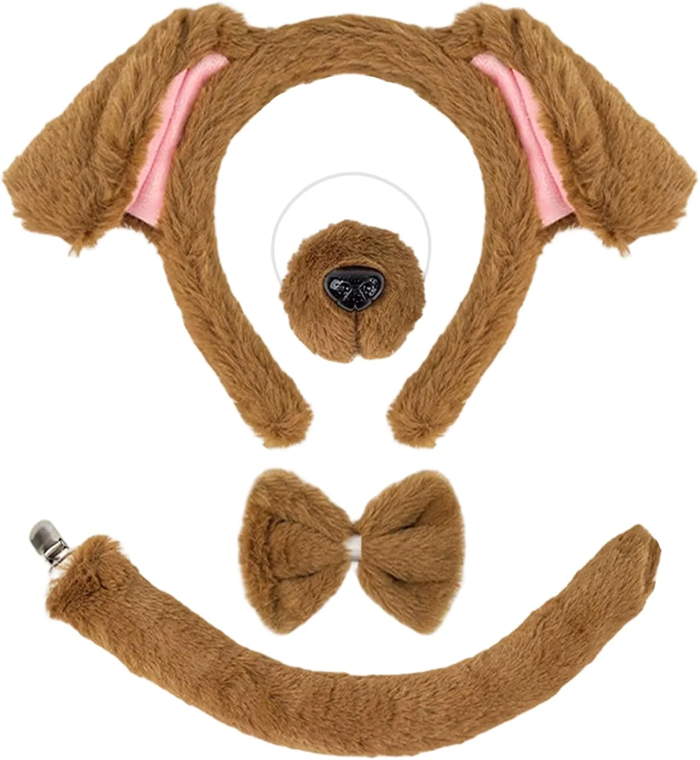 ست گوش و دم سگ بامزه، ست لوازم جانبی فانتزی لباس حیوانات برای لوازم مهمانی