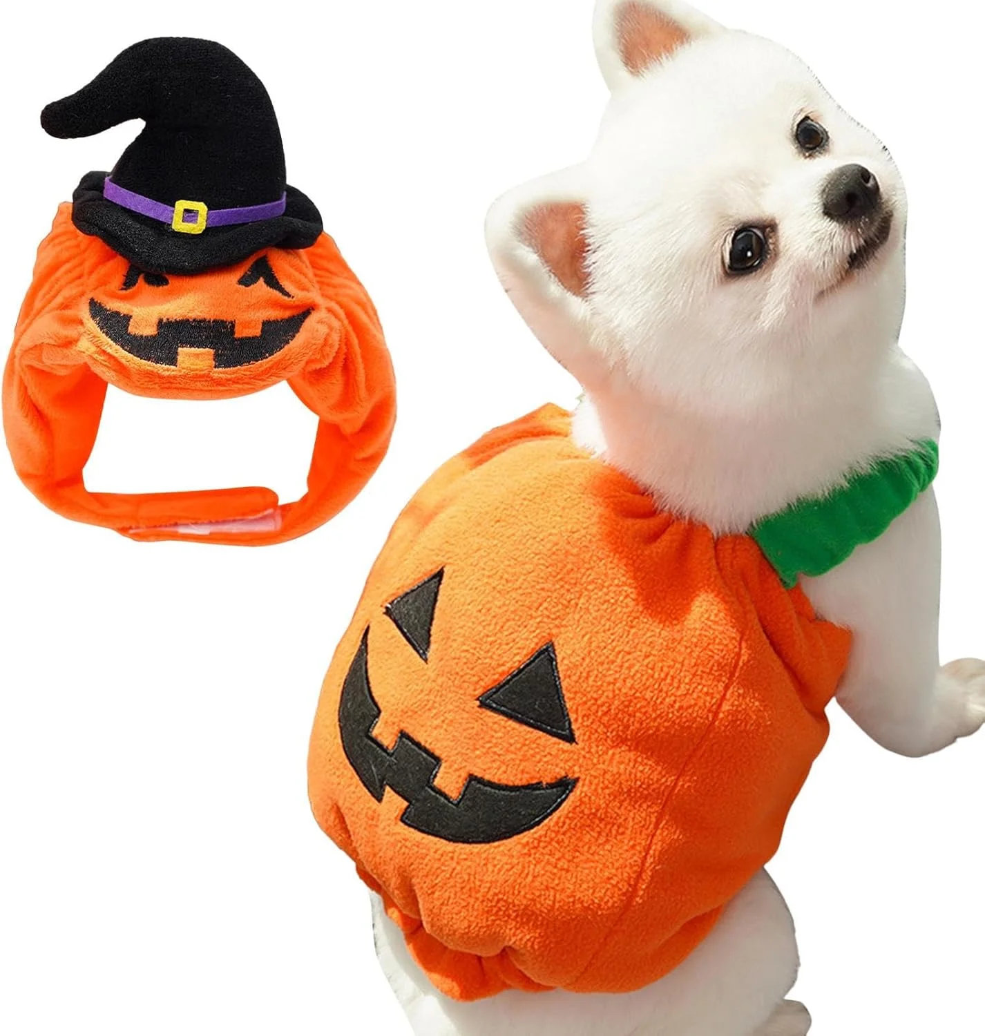 لباس حیوانات خانگی طرح کدو تنبل، کلاه توله سگ طرح کدو تنبل | لباس گرم و نرم سگ برای مهمانی های پاییزی زمستانی با تم هالووین، پیاده روی های روزانه، عکاسی