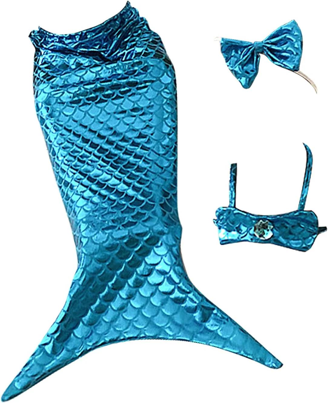 لباس پری دریایی سگ - لباس فانتزی سگ با تل سر پاپیونی و تاپ هالتر | لباس بچه گربه برای سگ و گربه، لوازم جالب و خنده دار برای عکاسی