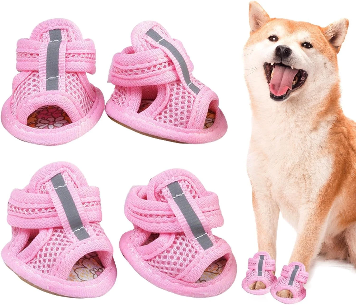 کفش سگ | کفش های ضد لغزش سگ - چکمه های توله سگ لوازم حیوانات خانگی برای خانه، باغ شب، پیاده رو، جاده، پیاده روی، مسافرت در فضای باز، کف پارک روزانه