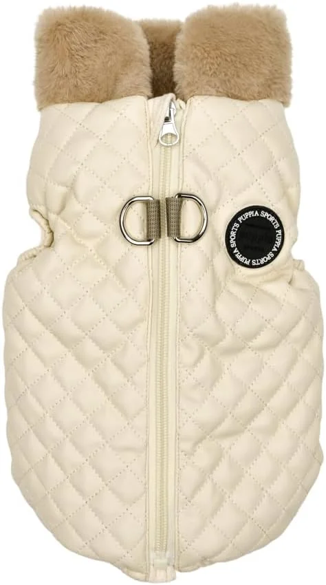 کت سگ پشمی لوزی دوزی شده دیا، بژ، سایز کوچک