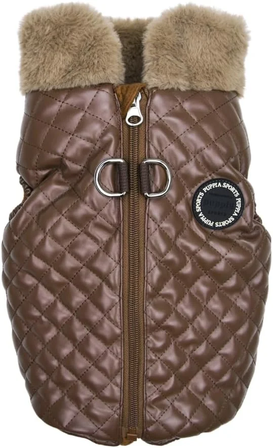 کت سگ پشمی طرح لوزی قهوه ای سایز S