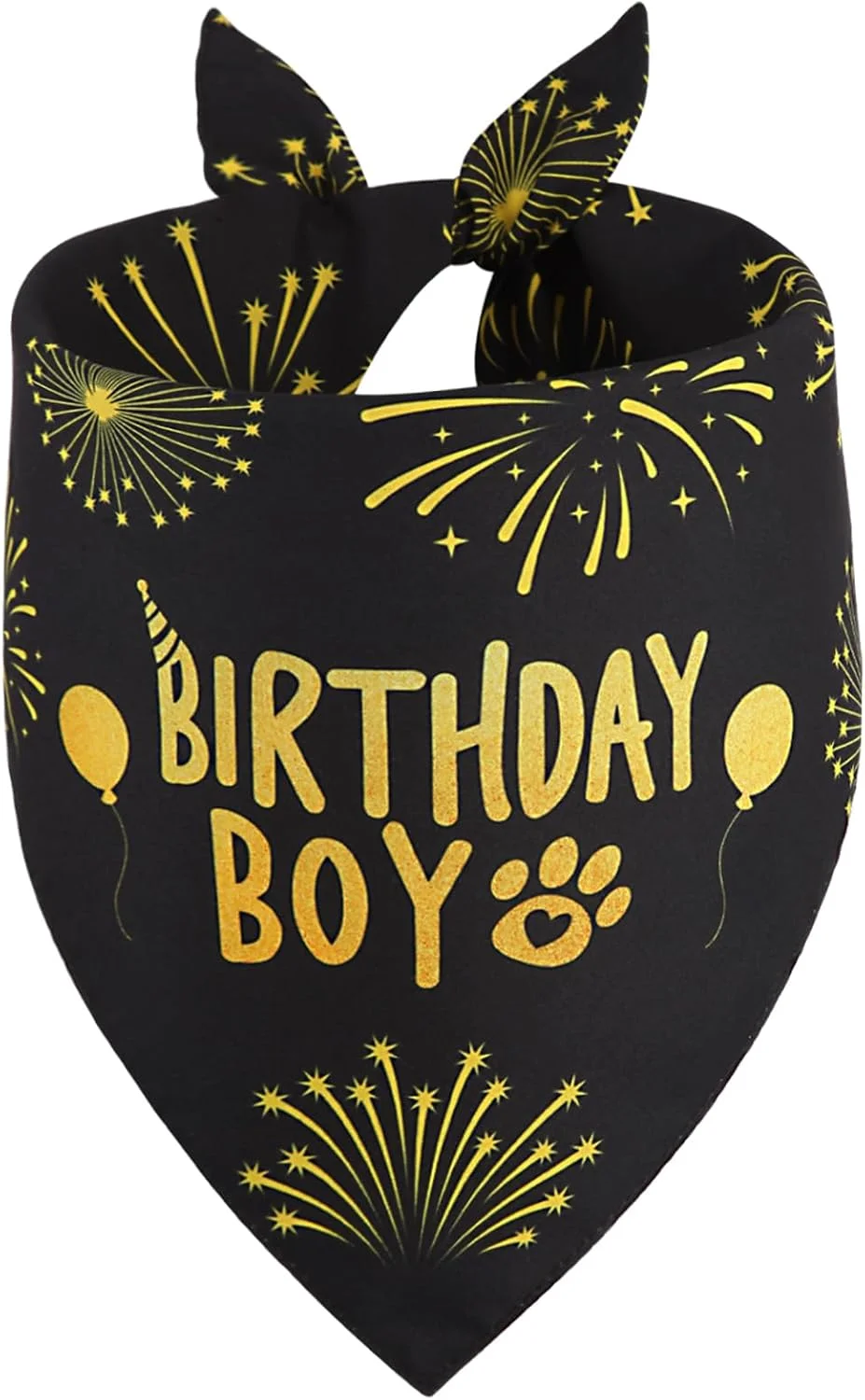 دستمال گردن سگ طرح تولد پسرانه مشکی سایز بزرگ، دستمال سه گوش بادوام و دو طرفه برای حیوانات خانگی