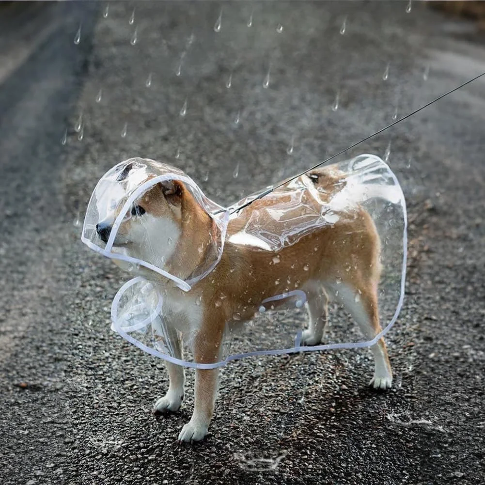 بارانی حیوانات خانگی، بارانی سگ شفاف قابل حمل، بارانی توله سگ با کلاه پانچو برای فضای باز (XL)