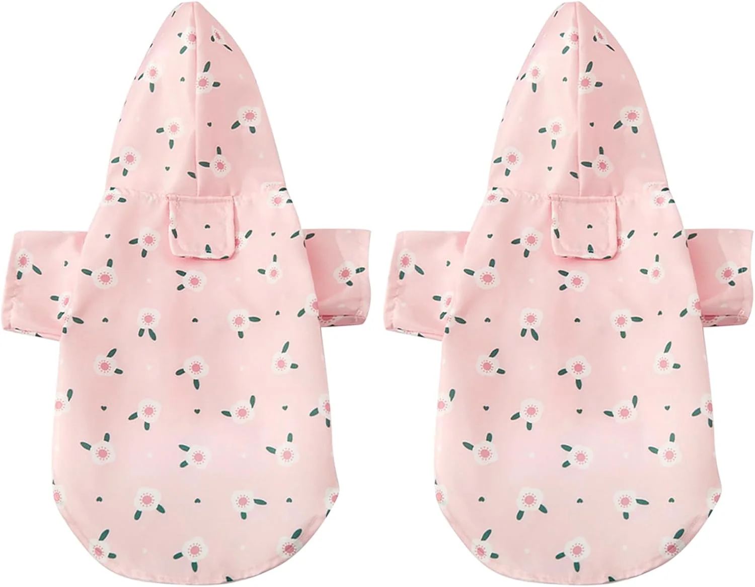 ای دی ال ام کی ام بسته 2 عددی بارانی سگ، کت ضد آب سگ با کلاه، هودی سگ، سبک وزن، با سوراخ برای قلاده، ژاکت بارانی برای سگ های کوچک، متوسط ​​و توله سگ (صورتی، M)