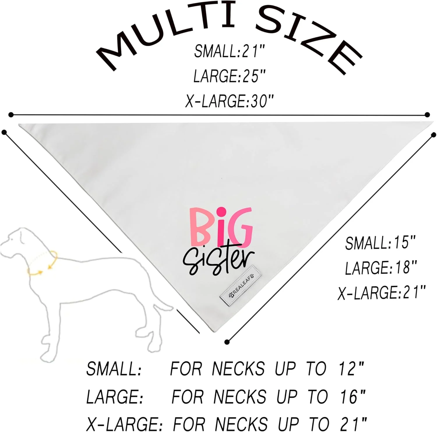 دستمال گردن سگ برادر بزرگ برای سگ های سایز متوسط و بزرگ، اکسسوری حیوانات خانگی، ایده های اعلام بارداری