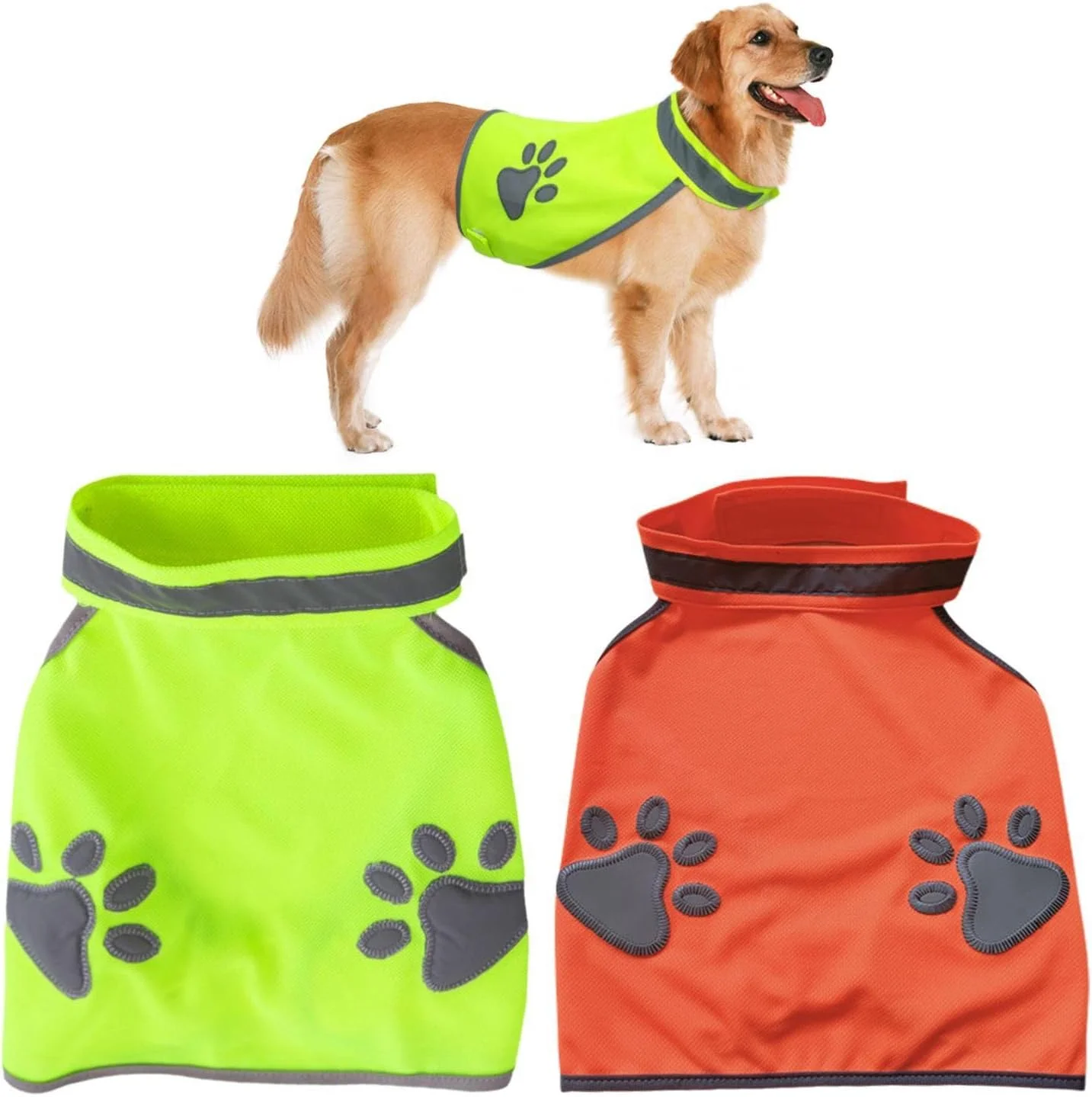 دو تکه لباس بازتابنده سگ، جلیقه ایمنی مسافرتی حیوانات خانگی، لباس حیوانات خانگی، لوازم حیوانات خانگی، جلیقه حیوانات خانگی تنفسی و راحت