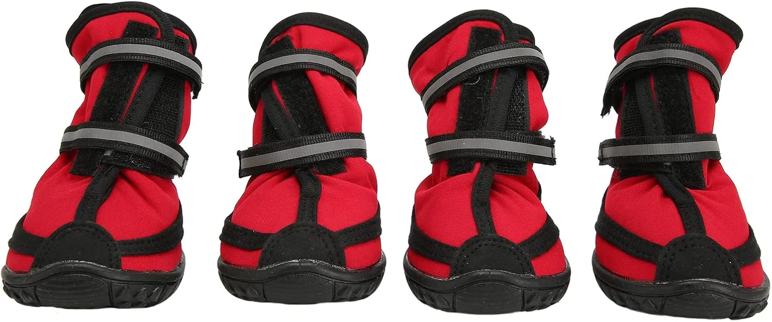 کفش سگ، کفش پیاده روی با نوارهای بازتابنده، ضد لغزش، ضد آب، داخل نرم و کفی محکم برای سگ های کوچک، متوسط و بزرگ (XXL)