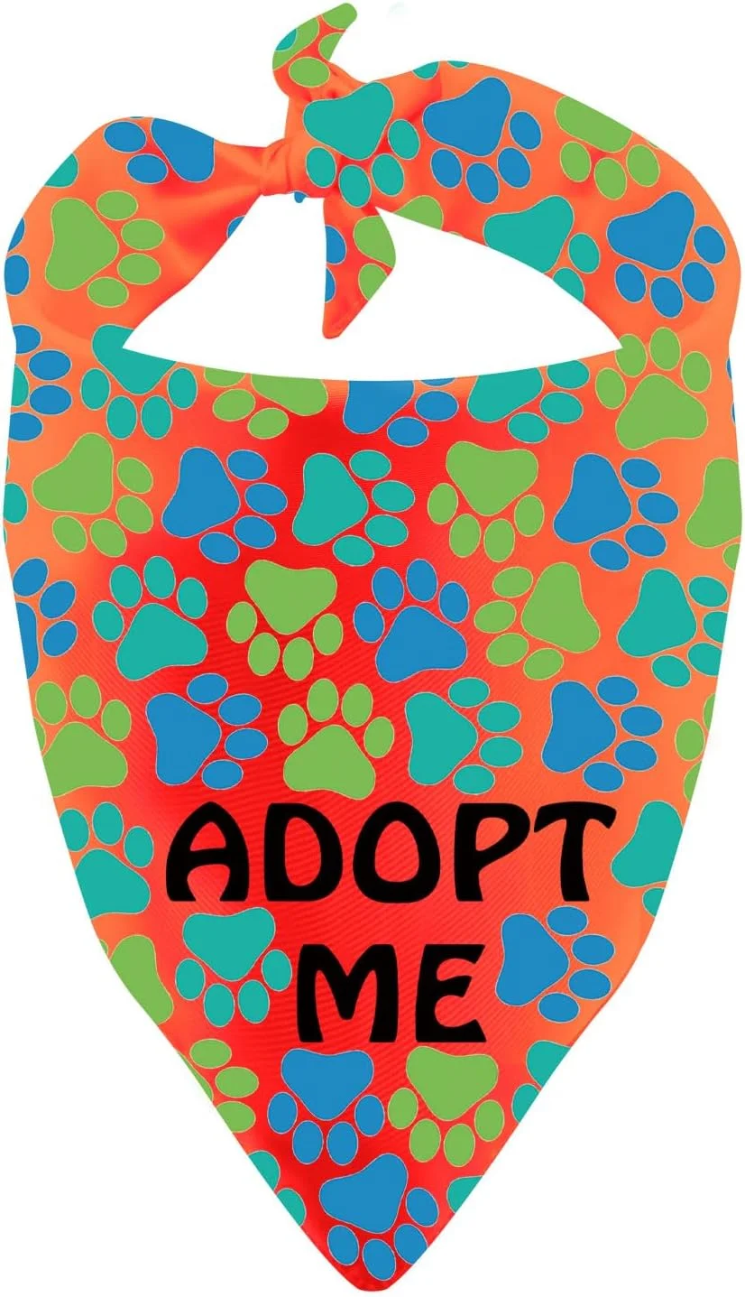 دستمال گردن سگ های نجات یافته طرح "به سرپرستی بگیرید"، دستمال سه گوش سگ، شال حیوان خانگی، هدیه (به سرپرستی بگیرید)