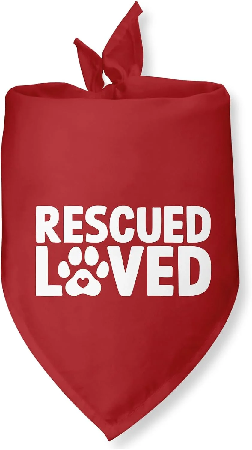 دستمال گردن سگ نجات یافته با طرح "به سرپرستی بگیرید"، مناسب برای اعلام به سرپرستی گرفتن سگ، شال حیوانات خانگی برای سگ ها و گربه های کوچک و متوسط