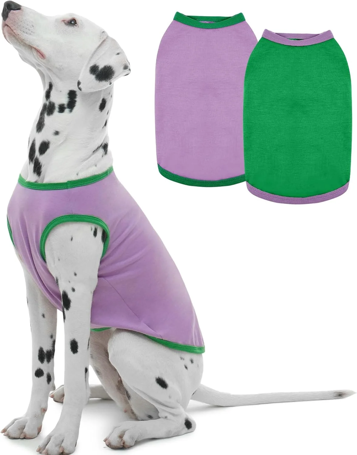 ROZKITCH بسته 2 عددی تیشرت سگ، لباس نرم حیوانات خانگی، جلیقه تابستانی تنفسی برای لباس های کشسان متوسط، ست رنگی مد L