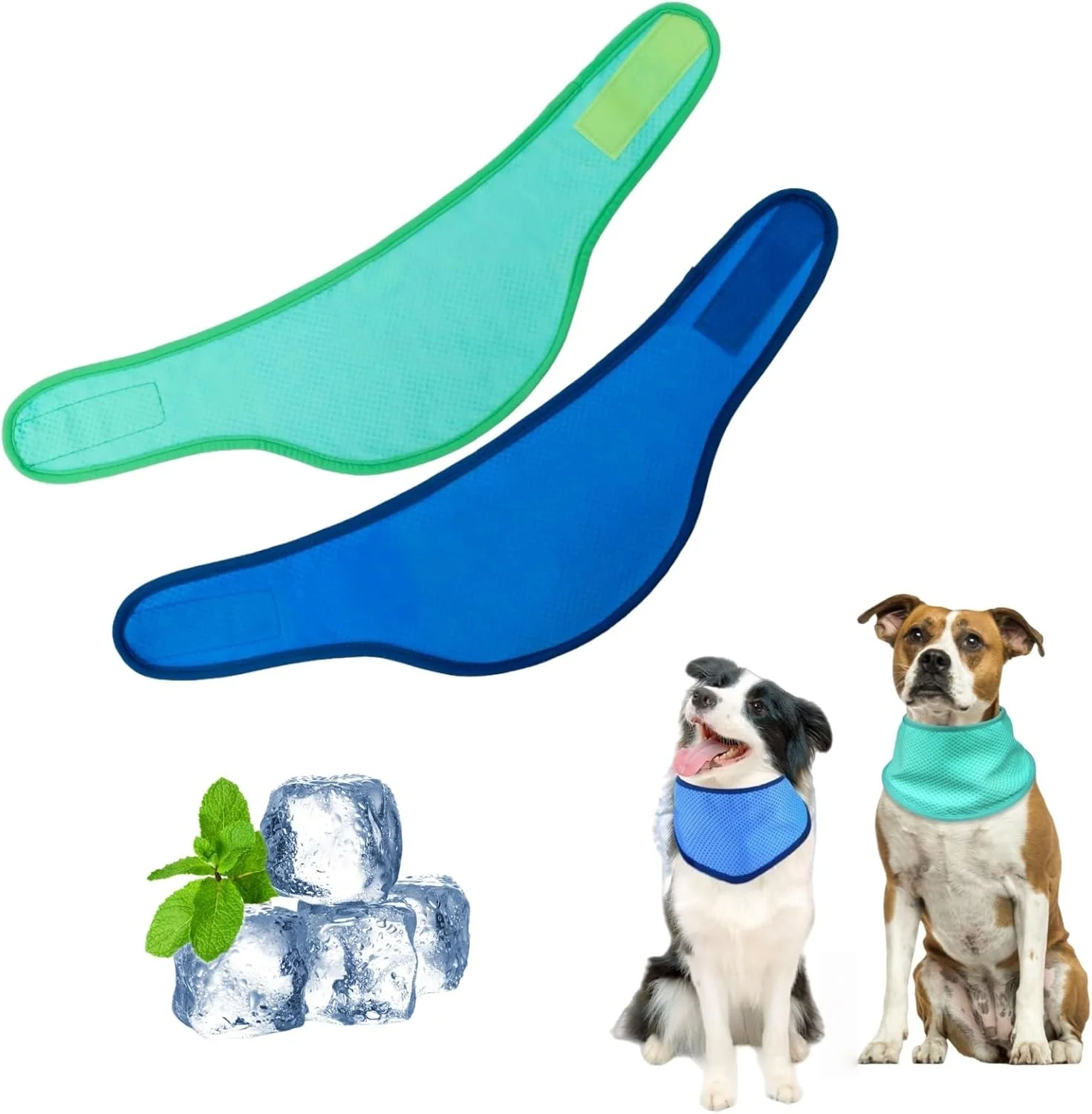 2 عدد دستمال گردن خنک کننده سگ، شال گردن یخی قابل تنظیم و تنفسی برای بازی در فضای باز برای همه (G)