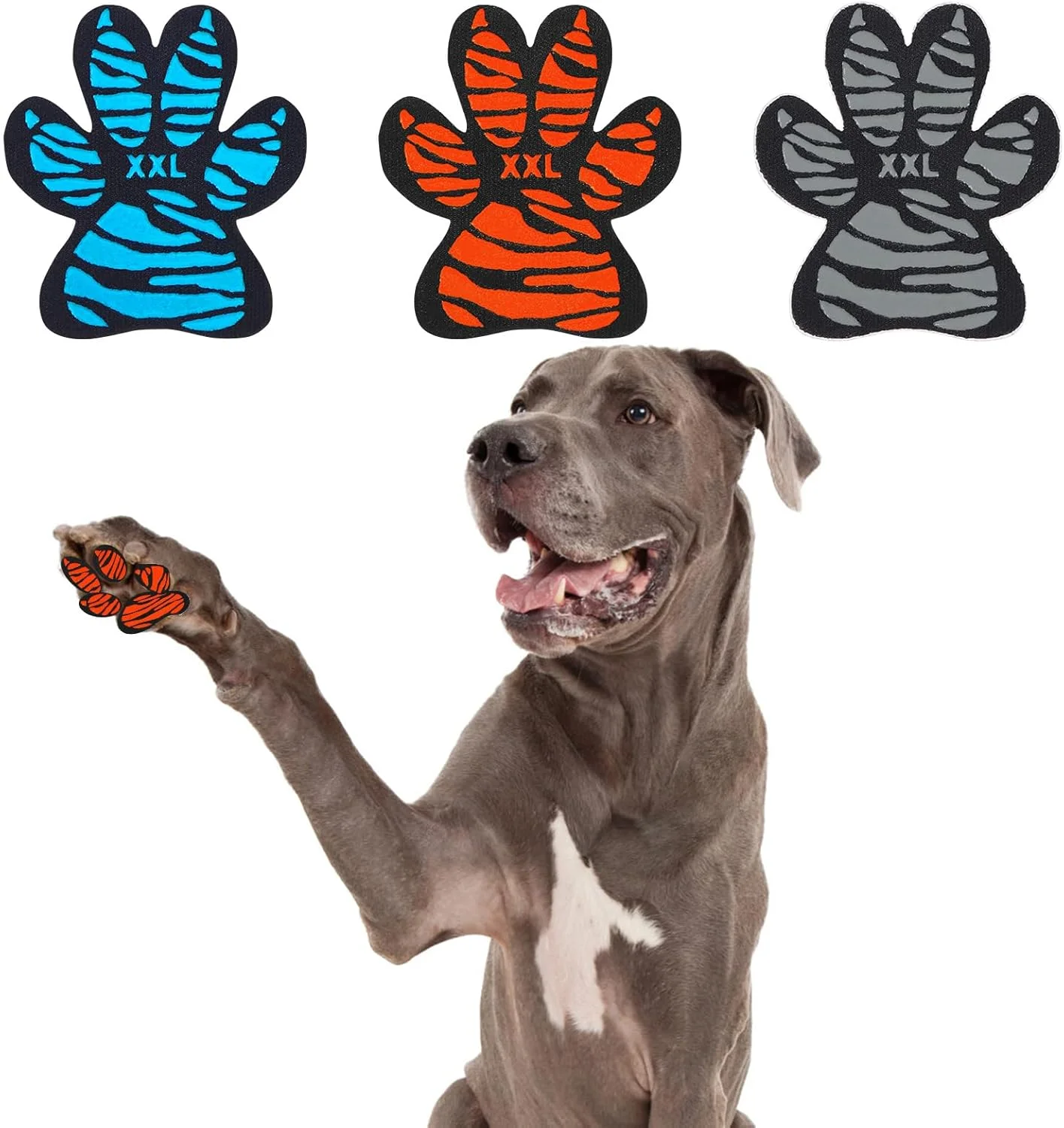 پدهای محافظ پنجه ضد لغزش سگ SCENEREAL برای سگ های کوچک، متوسط، بزرگ و مسن، استیکرهای پای سگ با چسبندگی قوی تر برای کف های چوبی و پیاده روهای داغ، 12 ست (48 عدد) XXXL