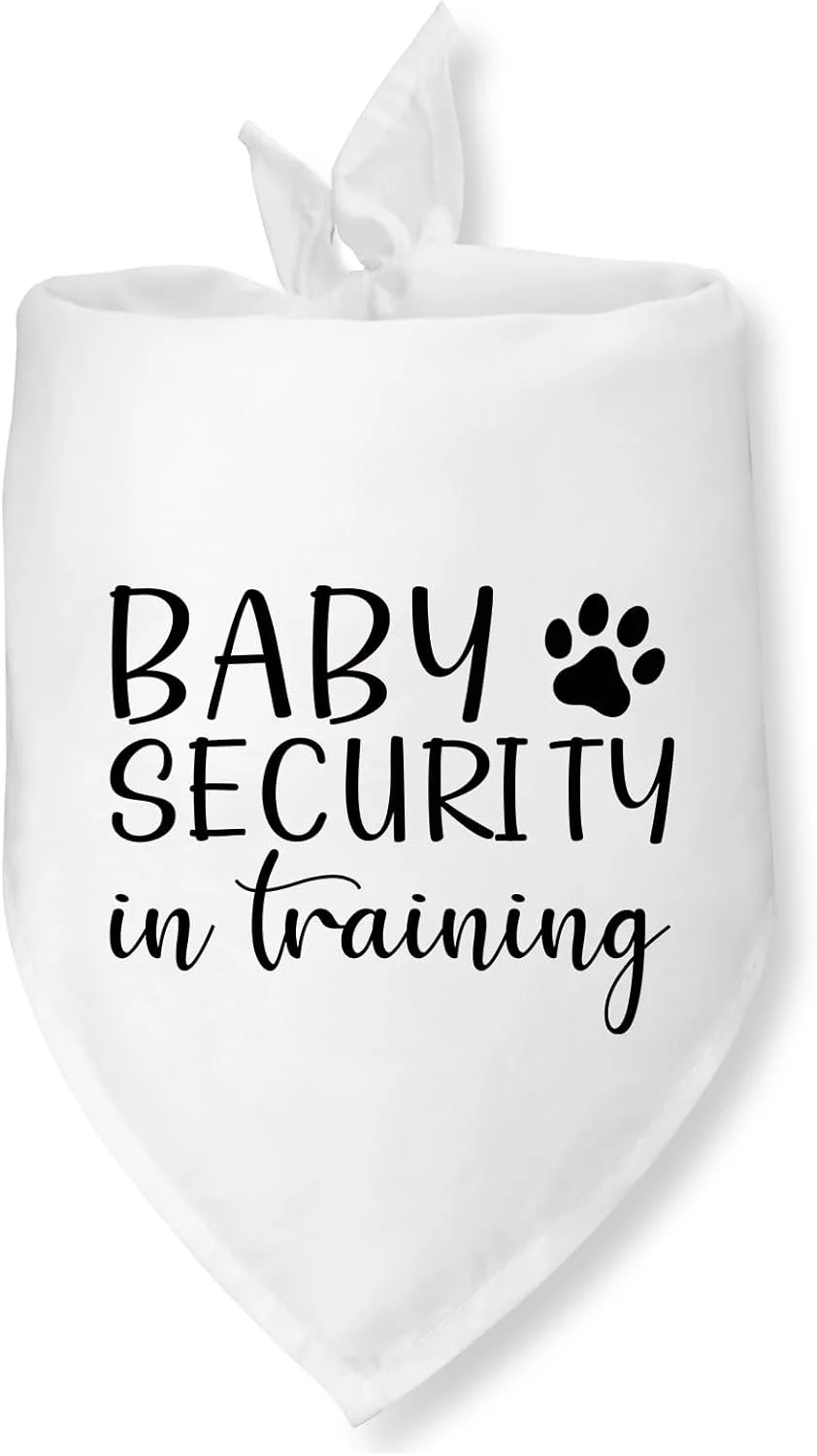 دستمال گردن سگ با طرح سگ نگهبان کودک، دستمال گردن برای اعلام بارداری، دستمال گردن برای سگ ها برای جشن تعیین جنسیت، شال حیوانات خانگی برای سگ ها و گربه های کوچک و متوسط