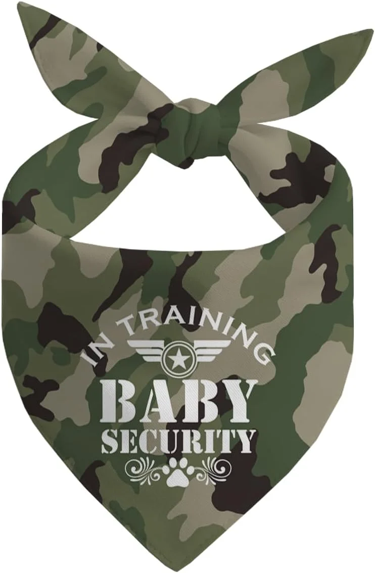 دستمال گردن سگ، دستمال گردن سگ نگهبان کودک، روسری سگ ها با طرح استتار، لوازم جانبی سگ، دستمال گردن اعلام نوزاد حیوان خانگی مدل E24