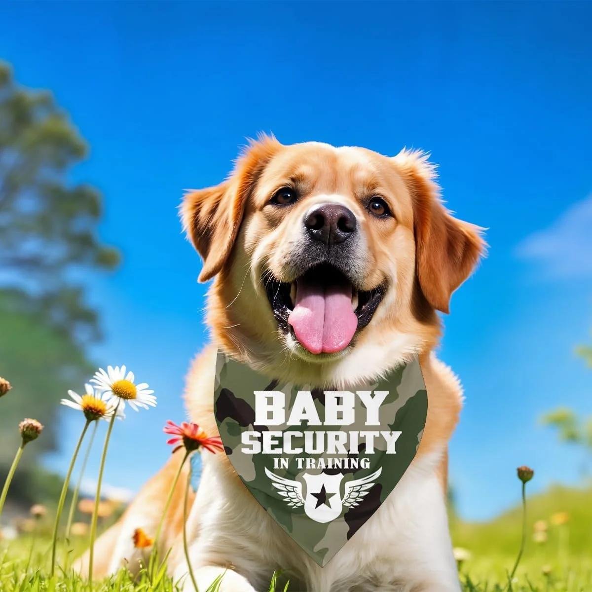 دستمال گردن سگ، دستمال گردن سگ نگهبان کودک، روسری سگ ها با رنگ استتار و چاپ کلاسیک، لوازم جانبی سگ، دستمال گردن حیوانات خانگی برای اعلام جنسیت نوزاد مدل E18