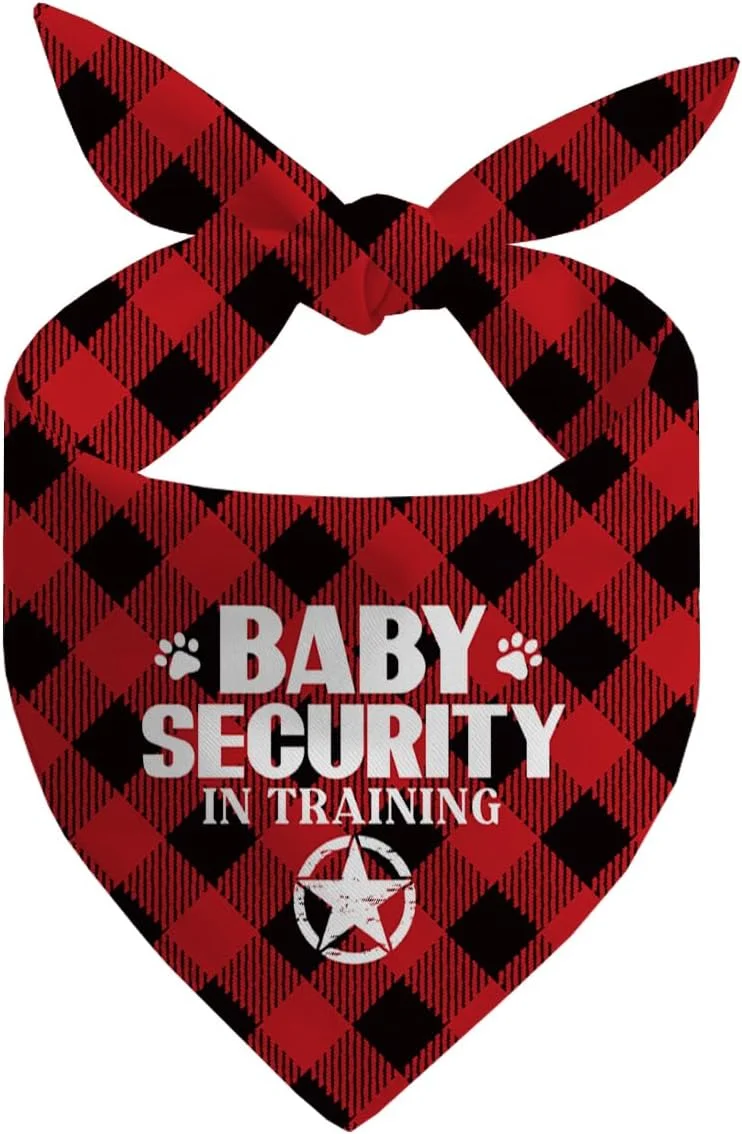 دستمال گردن سگ، دستمال گردن سگ نگهبان کودک، شال سگ قرمز طرح چهارخانه کلاسیک، لوازم جانبی سگ، دستمال گردن حیوانات خانگی برای اعلام جنسیت نوزاد مدل E7