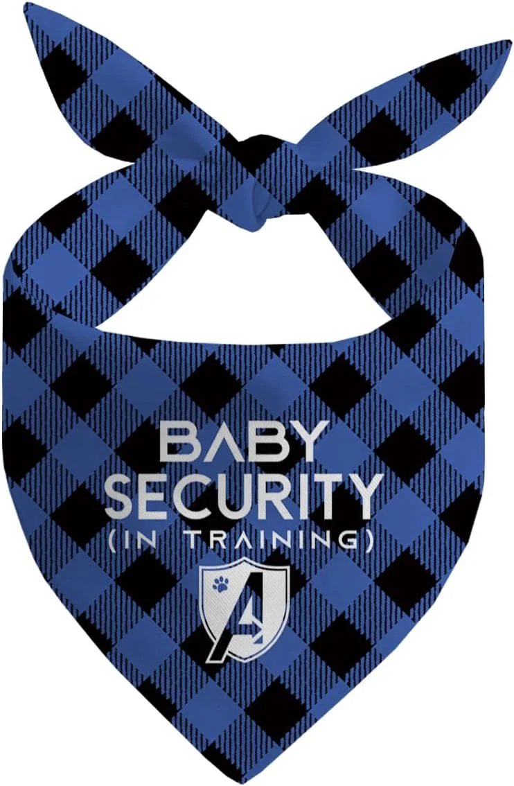 دستمال گردن سگ، دستمال گردن سگ نگهبان کودک، شال سگ آبی با طرح چهارخانه کلاسیک، لوازم جانبی سگ، دستمال گردن اعلام نوزاد حیوان خانگی، لوازم جانبی تعیین جنسیت نوزاد E2