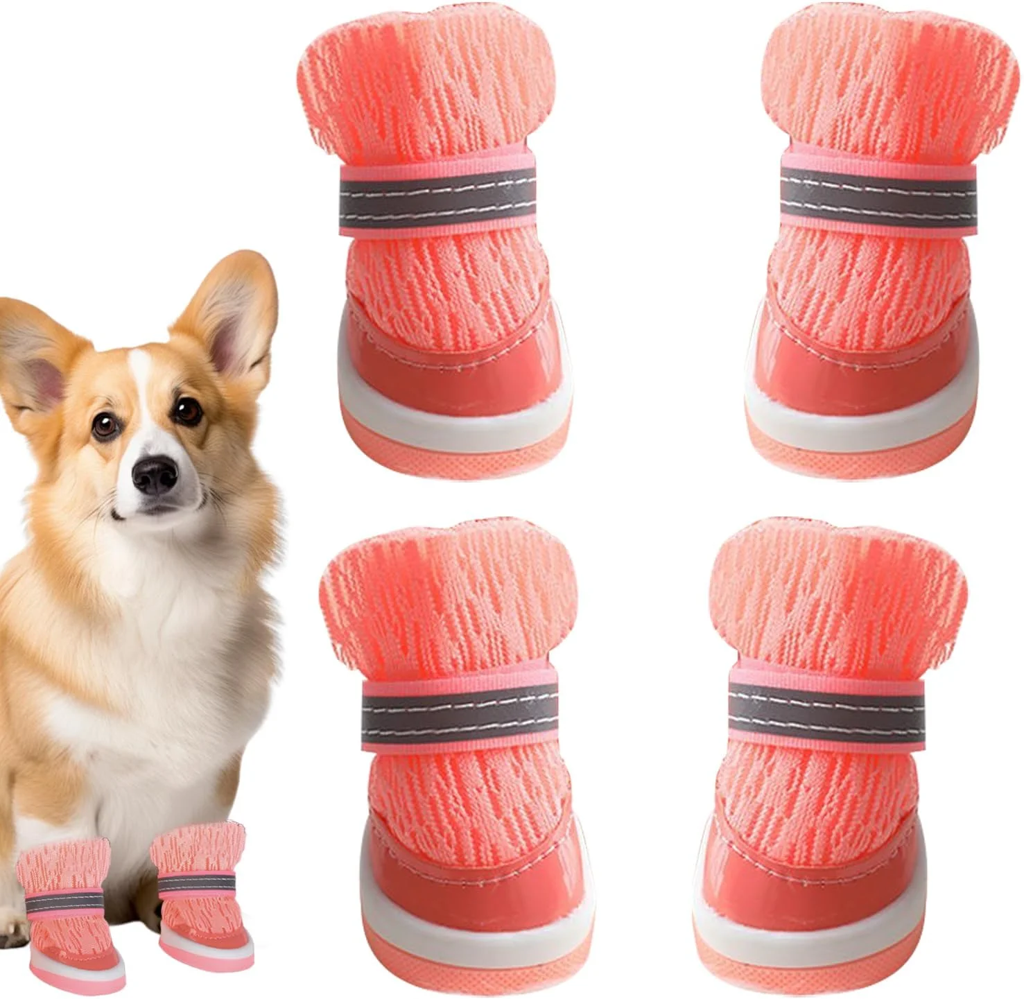 کفش سگ | پاپوش های مقاوم در برابر حرارت توله سگ - کفش های ضد لغزش سگ برای پیاده روی، کوهنوردی، فضای باز، کمپینگ، دویدن، ساحل، تابستان، فضای باز