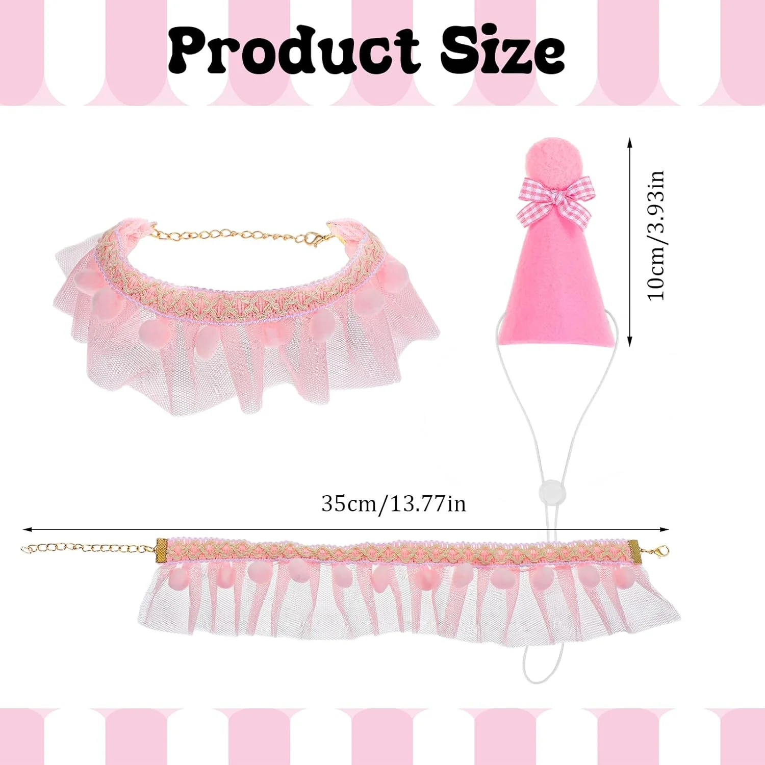 ست کلاه تولد و دستمال گردن گربه صورتی Simarro، پیشبند توری زیبا و کلاه مهمانی تولد صورتی گربه، لوازم جشن تولد برای گربه ها، توله سگ ها و سگ های کوچک ست کلاه تولد و دستمال گردن گربه صورتی Simarro، پیشبند توری زیبا و کلاه مهمانی تولد صورتی گربه، لوازم جشن تولد برای گربه ها، توله سگ ها و سگ های کوچک