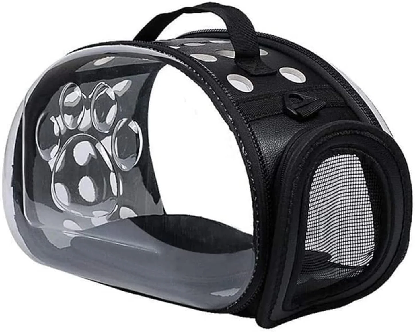 کیف حمل شفاف سگ و گربه SKEIDO، کیف دستی مسافرتی قابل تنفس تاشو برای حیوانات خانگی، کیف شانه ای بیرونی برای حمل توله سگ - 42cm x 33cm x 28.5cm