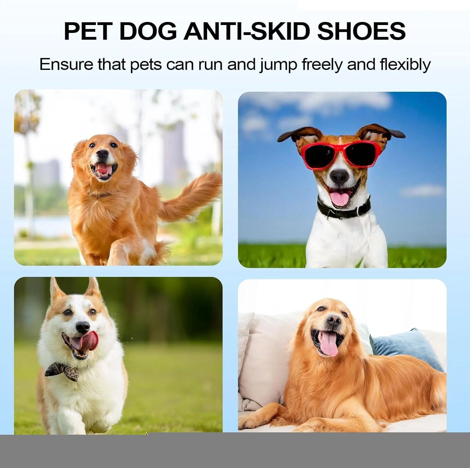 کفش سگ کوچک - 4 عدد کفش ضد لغزش سگ | چکمه توله سگ لوازم حیوانات خانگی برای پیاده رو جاده باغ مسافرت شبانه کف خانه پارک فضای باز روزانه