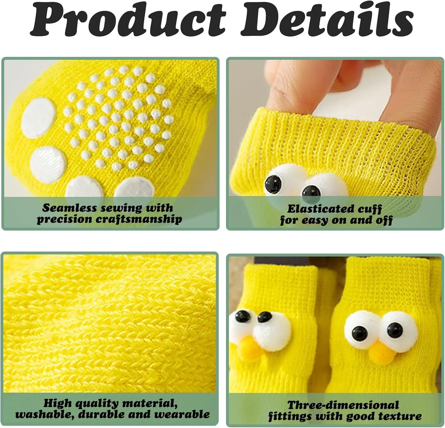 ۴ جفت جوراب سگ ضد لغزش، جوراب سگ بامزه، جوراب حیوانات خانگی بافتنی، جوراب سگ با چسبندگی، جوراب های چسبنده برای جلوگیری از لیسیدن پنجه ها، جوراب سگ چسبنده برای کف های چوبی (زرد + سبز) ۴ جفت جوراب سگ ضد لغزش، جوراب سگ بامزه، جوراب حیوانات خانگی بافتنی، جوراب سگ با چسبندگی، جوراب های چسبنده برای جلوگیری از لیسیدن پنجه ها، جوراب سگ چسبنده برای کف های چوبی (زرد + سبز)