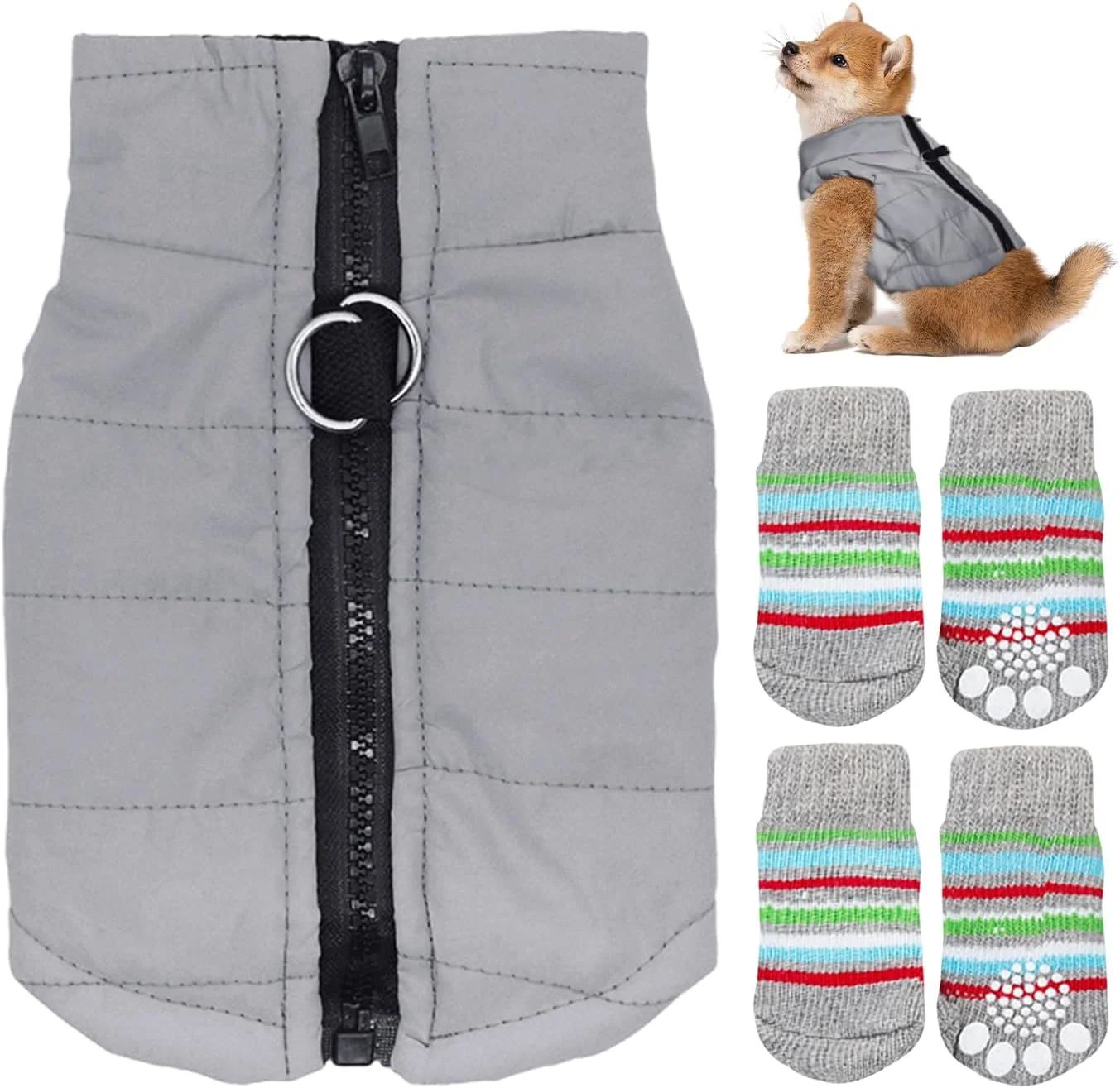 ۱ عدد جلیقه حیوانات خانگی، ۴ عدد جوراب حیوانات خانگی، جلیقه ژاکت توله سگ، کت گرم و سرد، کت حیوانات کوچک ۱ عدد جلیقه حیوانات خانگی، ۴ عدد جوراب حیوانات خانگی، جلیقه ژاکت توله سگ، کت گرم و سرد، کت حیوانات کوچک