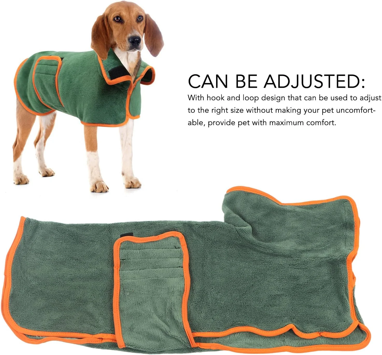 روپوش خشک کننده سگ سوراندی، جنس پشم مرجانی، خشک کننده سریع، فوق العاده جاذب، سایز قابل تنظیم برای سگ های کوچک تا بزرگ (سبز) روپوش خشک کننده سگ سوراندی، جنس پشم مرجانی، خشک کننده سریع، فوق العاده جاذب، سایز قابل تنظیم برای سگ های کوچک تا بزرگ (سبز)