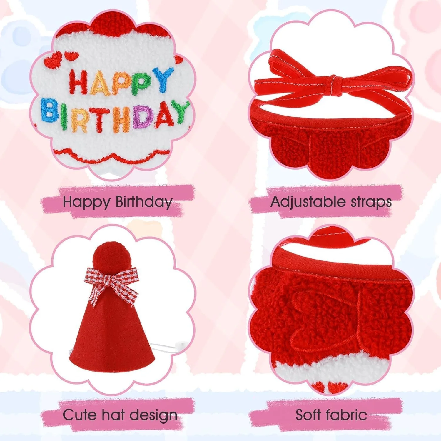 لوازم جشن تولد حیوانات خانگی X spring، ایده آل برای عکس های تولد و مهمانی های موضوعی، ست دستمال گردن تولد 2 در 1 و کلاه جشن برای سگ ها و گربه ها لوازم جشن تولد حیوانات خانگی X spring، ایده آل برای عکس های تولد و مهمانی های موضوعی، ست دستمال گردن تولد 2 در 1 و کلاه جشن برای سگ ها و گربه ها