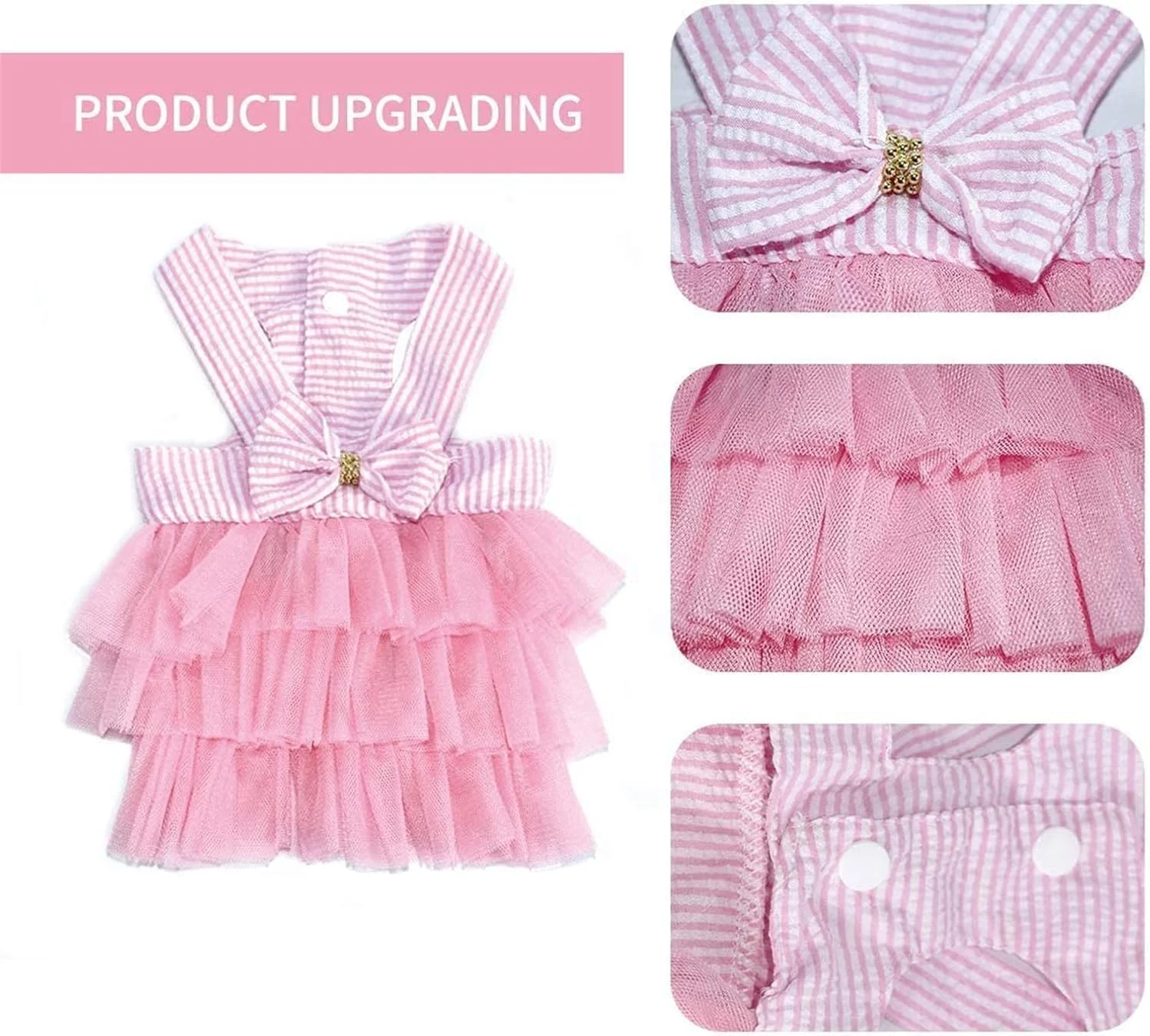 لباس سگ طرح بهاری X، لباس توری راه راه دوست داشتنی برای سگ های کوچک، لباس گربه نرم و راحت، دامن توله سگ زیبا برای پامرانین و چیواوا، مناسب برای استفاده روزانه و مناسبت های خاص لباس سگ طرح بهاری X، لباس توری راه راه دوست داشتنی برای سگ های کوچک، لباس گربه نرم و راحت، دامن توله سگ زیبا برای پامرانین و چیواوا، مناسب برای استفاده روزانه و مناسبت های خاص