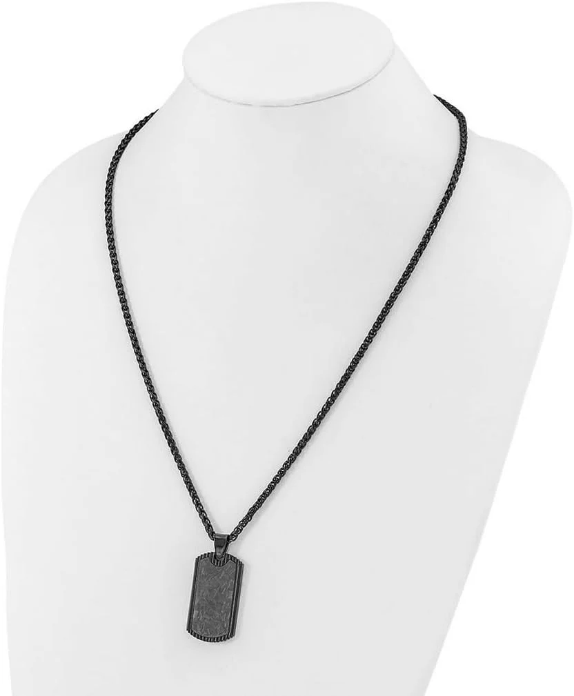 گردنبند آویز پلاک استیل ضد زنگ با روکش مشکی و طرح فیبر کربن، طرح حیوانات خانگی، طول 61 سانتیمتر، مناسب بانوان گردنبند آویز پلاک استیل ضد زنگ با روکش مشکی و طرح فیبر کربن، طرح حیوانات خانگی، طول 61 سانتیمتر، مناسب بانوان