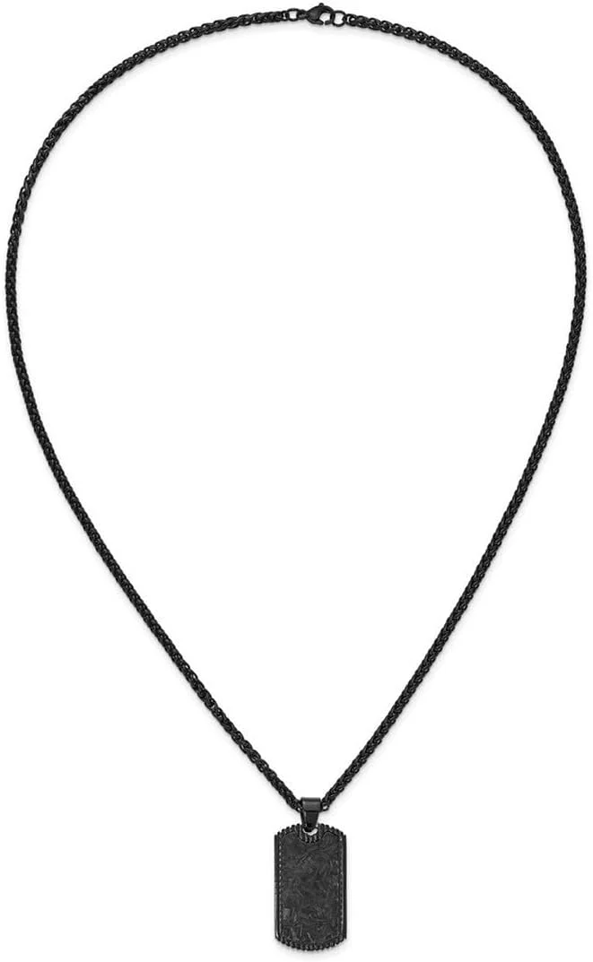 گردنبند آویز پلاک استیل ضد زنگ با روکش مشکی و طرح فیبر کربن، طرح حیوانات خانگی، طول 61 سانتیمتر، مناسب بانوان گردنبند آویز پلاک استیل ضد زنگ با روکش مشکی و طرح فیبر کربن، طرح حیوانات خانگی، طول 61 سانتیمتر، مناسب بانوان