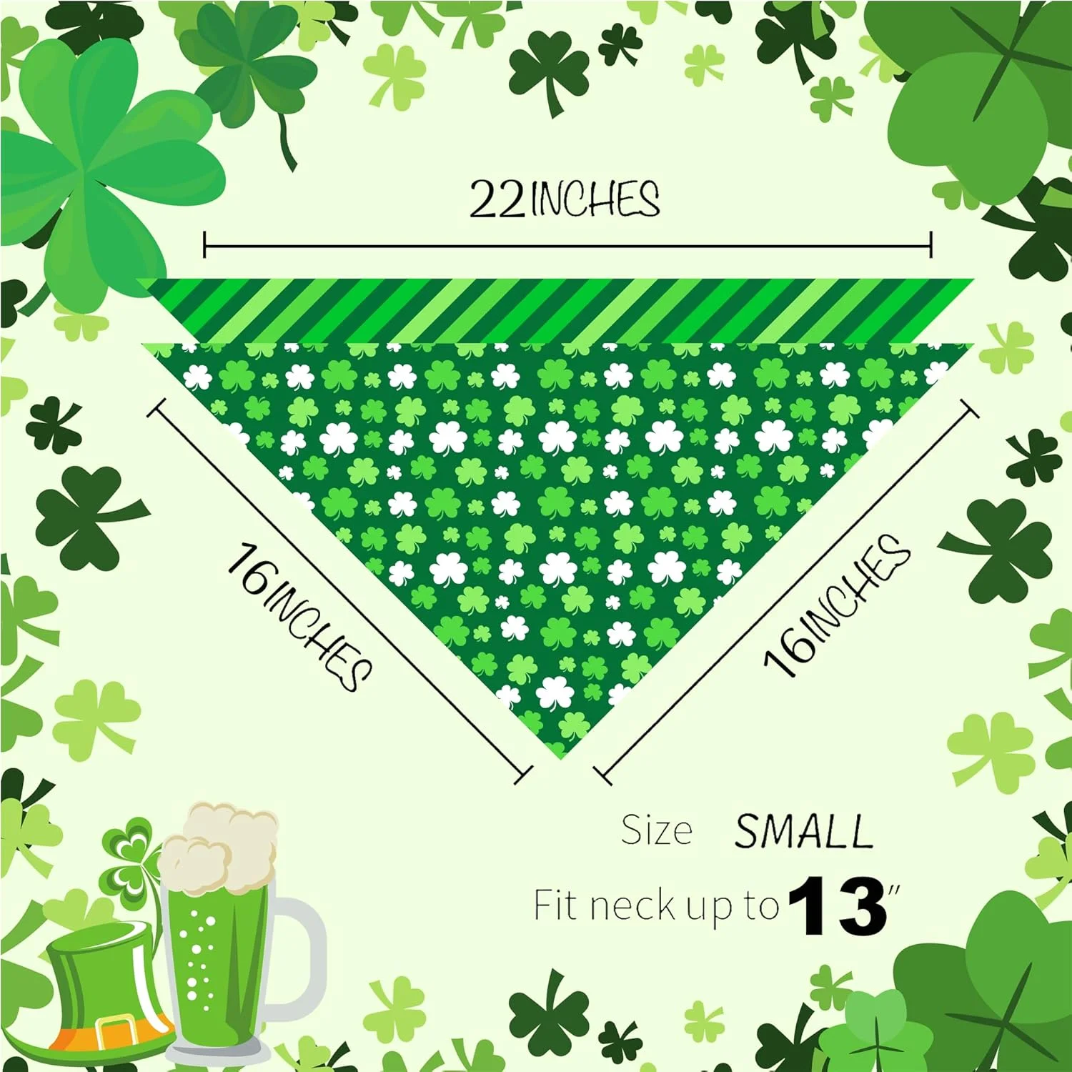 دستمال گردن سگ طرح روز سنت پاتریک، بسته 2 عددی، روسری مثلثی دو طرفه طرح شبدر سبز برای سگ های پسر و دختر، پارچه بادوام عالی، دستمال گردن تعطیلات برای سگ های کوچک و متوسط (راه راه سبز، کوچک) دستمال گردن سگ طرح روز سنت پاتریک، بسته 2 عددی، روسری مثلثی دو طرفه طرح شبدر سبز برای سگ های پسر و دختر، پارچه بادوام عالی، دستمال گردن تعطیلات برای سگ های کوچک و متوسط (راه راه سبز، کوچک)