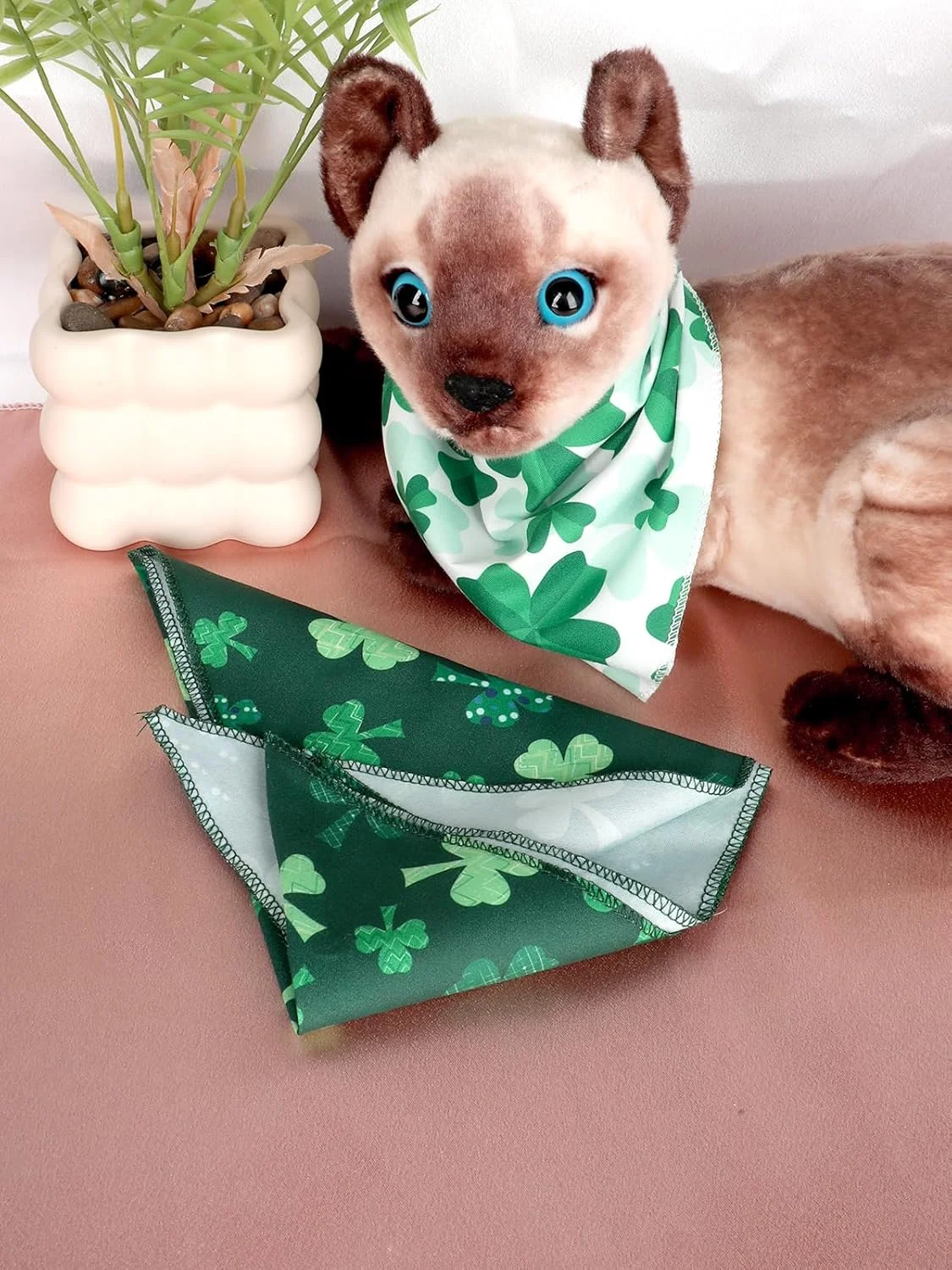 دو عدد دستمال گردن خنک کننده سگ برای تابستان، دستمال گردن سبز حیوانات خانگی برای سگ های بزرگ و متوسط