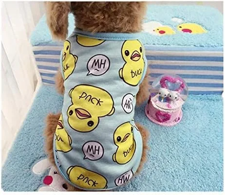 لباس تابستانی سگ و گربه طرح "اردک لاستیکی"، جلیقه پلی استر نرم برای بچه گربه و سگ های کوچک لباس تابستانی سگ و گربه طرح "اردک لاستیکی"، جلیقه پلی استر نرم برای بچه گربه و سگ های کوچک